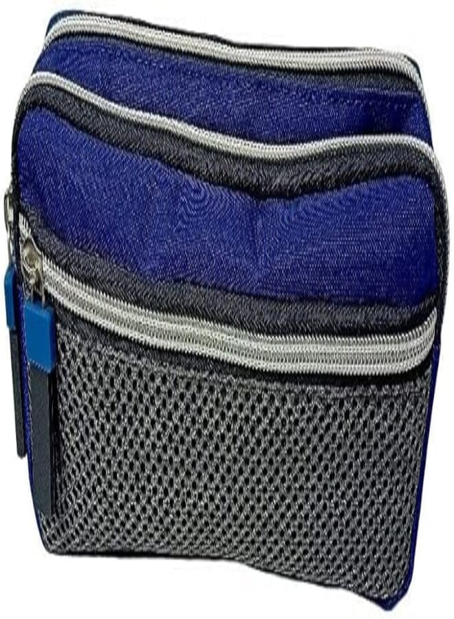 Pencil Case 3Zip Mesh Blue- POLYESTER No. PCP23029A